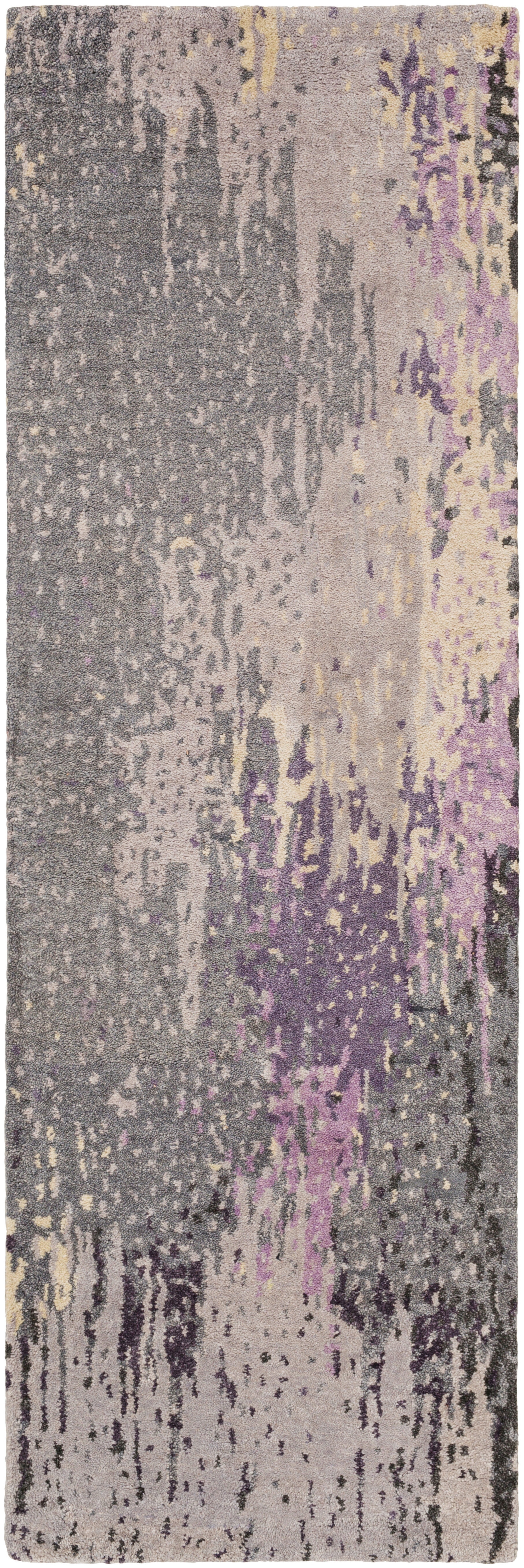 Serenade Gray Indoor 2'6" x 8' Handmade Rug - Image 0