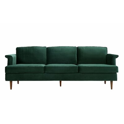 Ryker 87.4" Wide Velvet Rolled Arm Sofa - Image 0