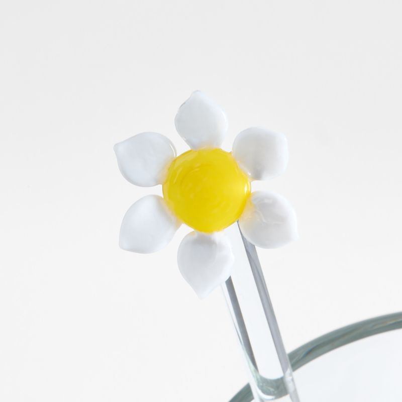 Daisy Icon Glass Drink Stirrers, Set of 4 - Image 1