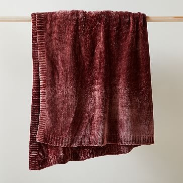 Luxe Chenille Throw, 50"x60", Currant - Image 0