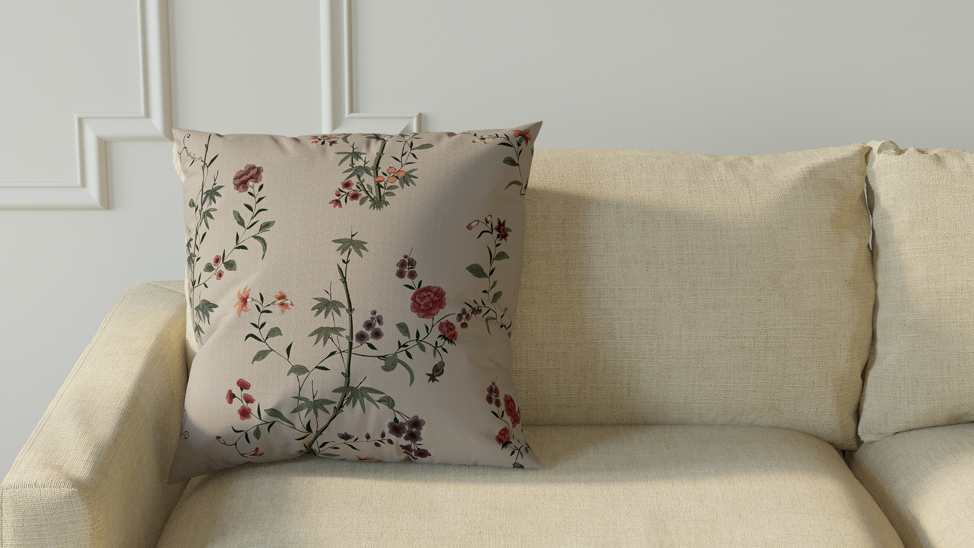 Throw Pillow 20", Multi Bamboo Garden, 20" x 20" - Image 2