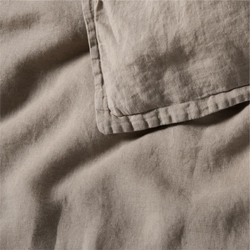 New Natural European Flax ™-Certified Linen Clay Taupe Euro Bed Pillow Sham - Image 3
