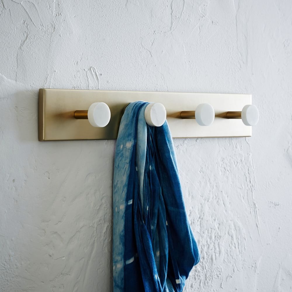 Deco Marble Hook, Marble + Antique Brass - Image 0