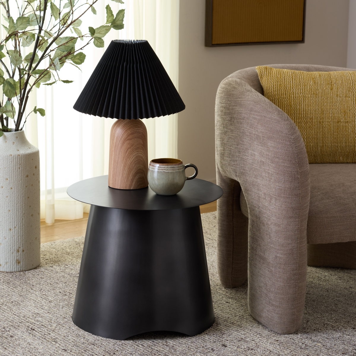 Aminchy Side Table - Antique Black - Safavieh - Image 1