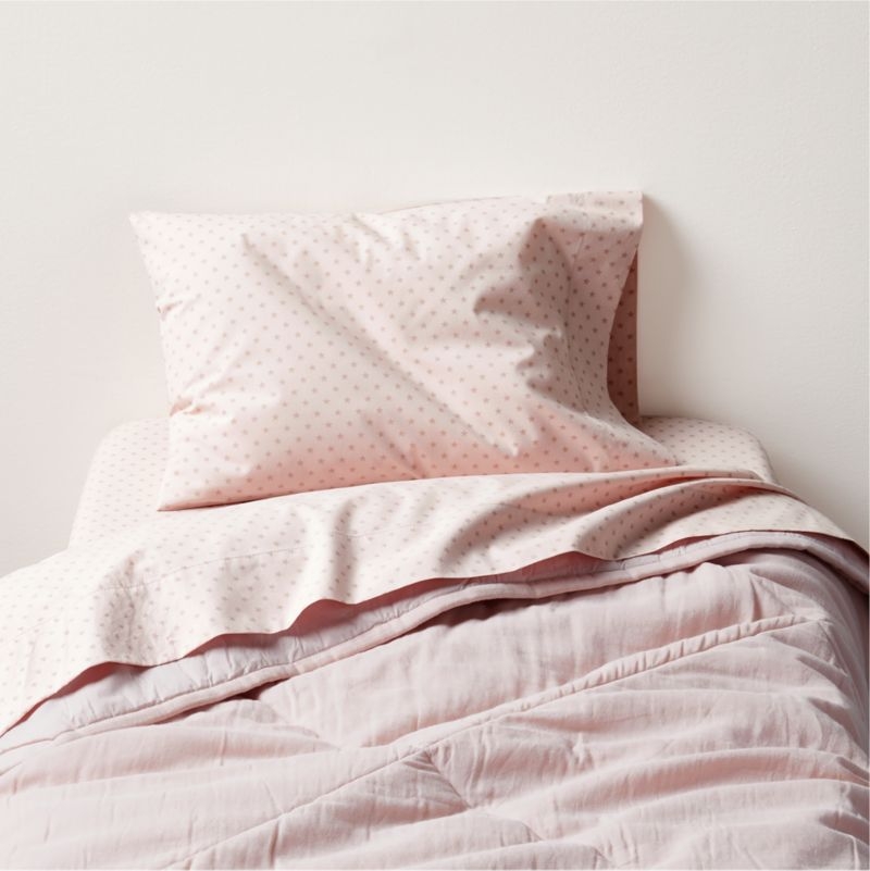 Supersoft Lilac Rose Organic Cotton Gauze Baby Crib Quilt - Image 1