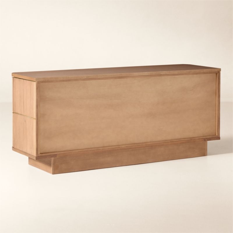 Davison 69" Fluted Oak 4-Drawer Dresser - Image 1