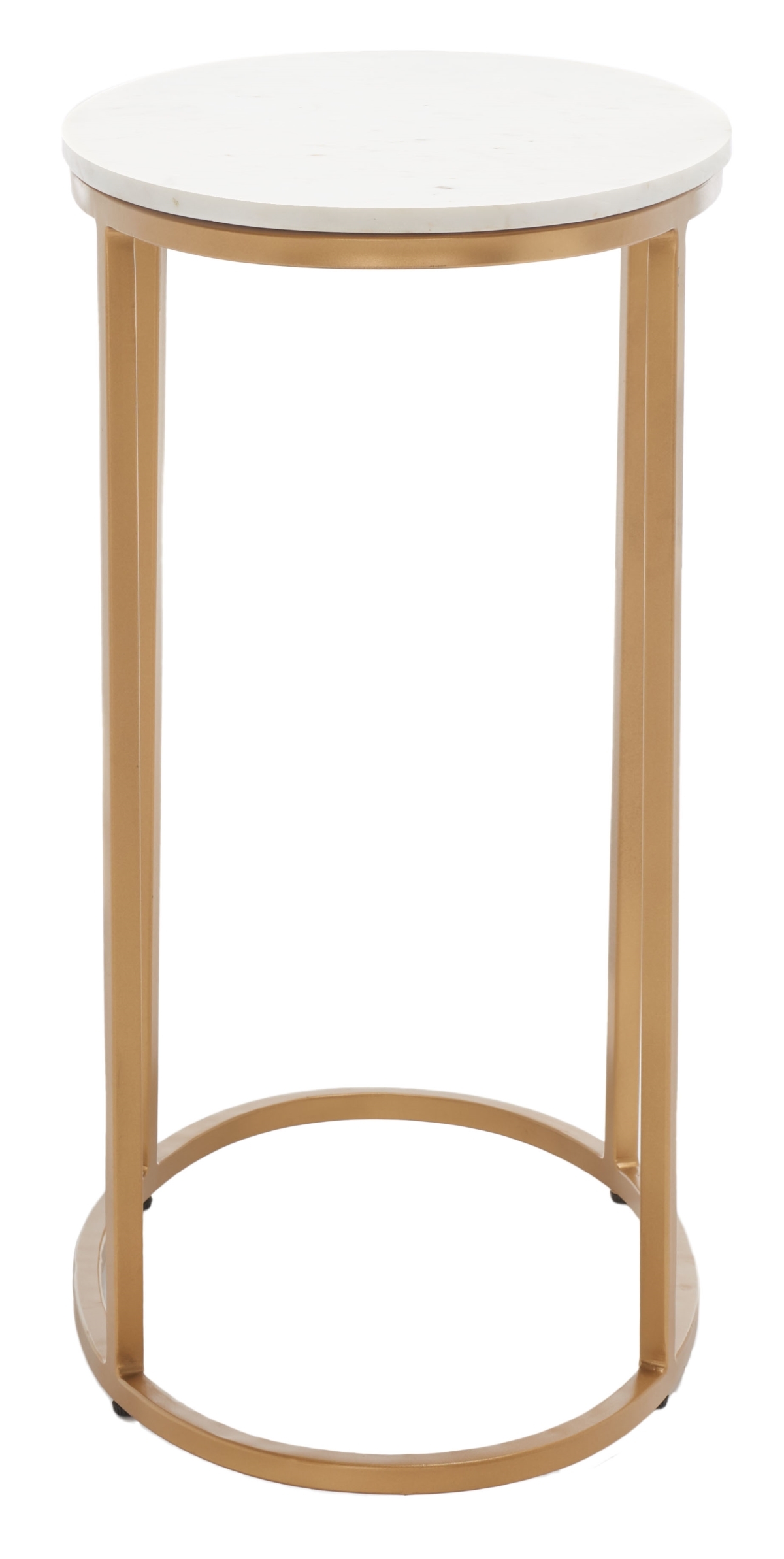 Tage Marble Side Table - White Marble / Gold - Safavieh - Image 7