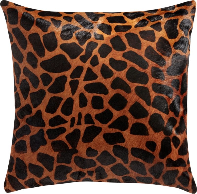 16" Masai Animal Print Pillow with Feather-Down Insert - Image 1