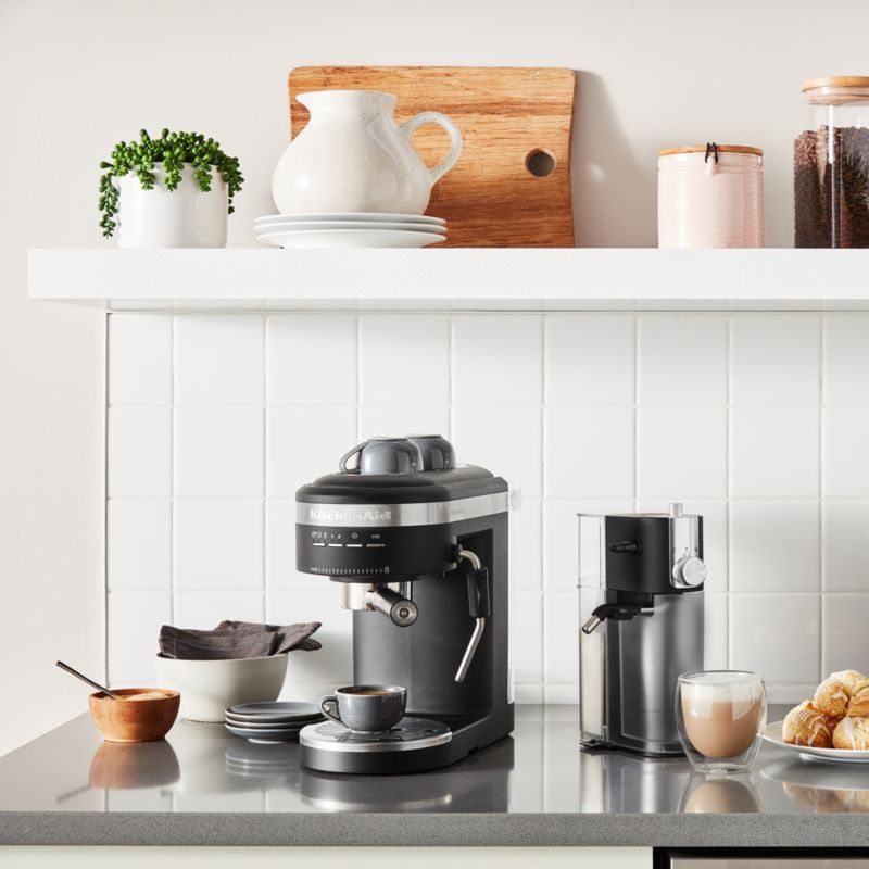KitchenAid ® Matte Black Espresso Machine and Burr Grinder Set - Image 2