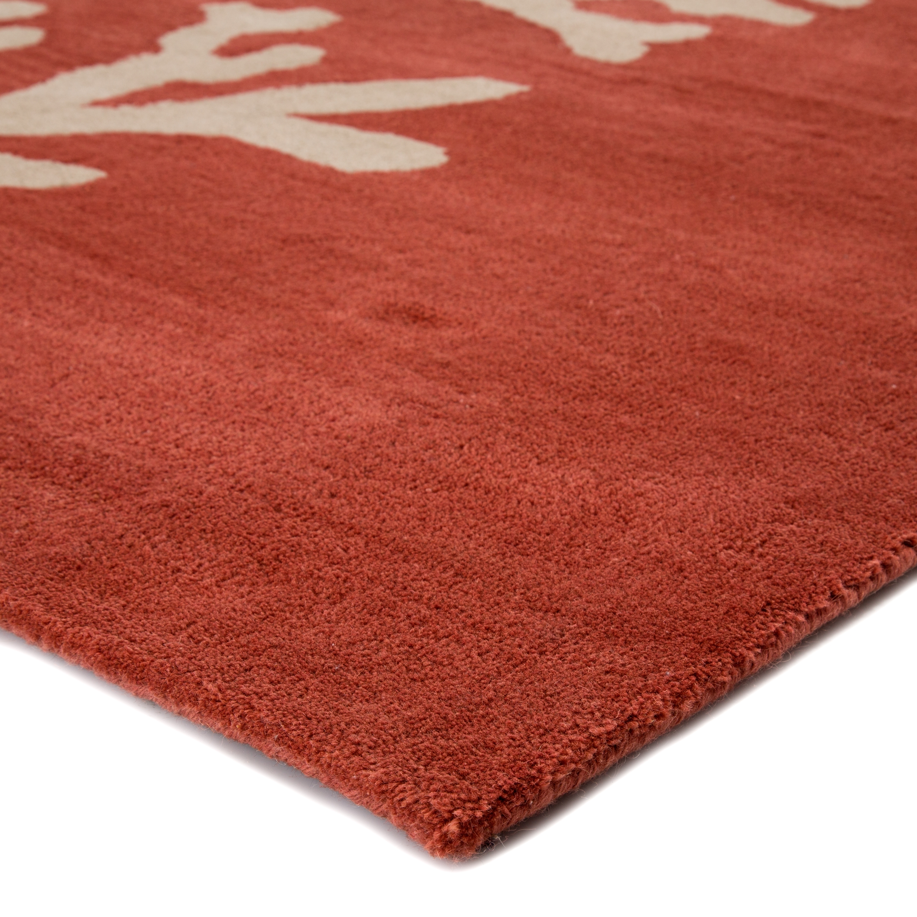 Bough Handmade Abstract Coral/ Tan Area Rug (8' X 11') - Image 1