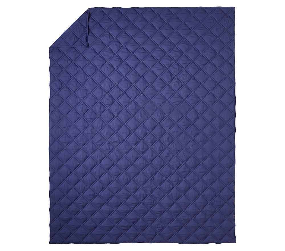 Recycled Microfiber Casual Essential Quilt, Twin, Navy - Image 0