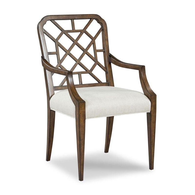 Woodbridge Furniture Merrion Linen Cross Back Arm Chair - Image 0