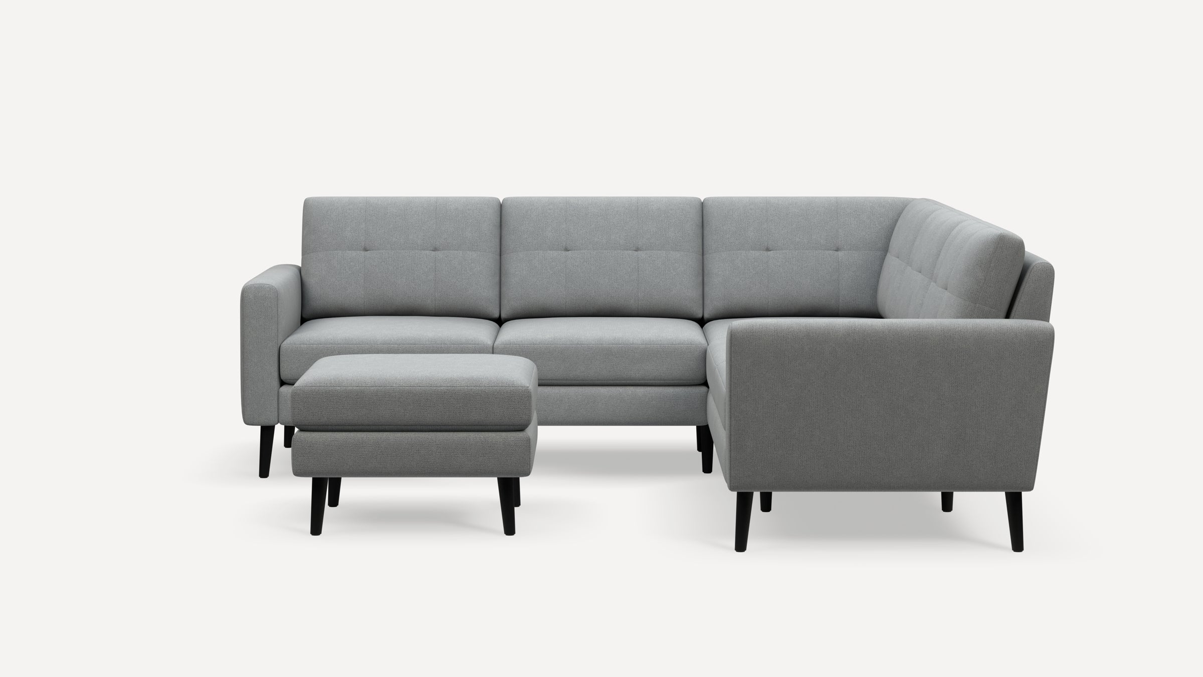 Nomad 5-Seat Corner Sectional with Ottoman - Navy Blue - Performance Flatweave / Brass - Metal / Block - Image 6