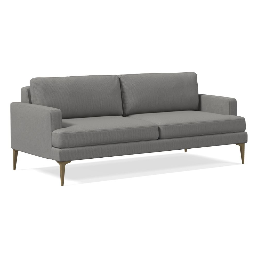 Andes 77" Multi-Seat Sofa, Petite Depth, Performance Washed Canvas, Storm Gray, BB - Image 0