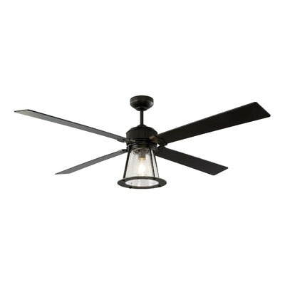 Carver 60" 4 - Blade Standard Ceiling Fan with Remote Control and Light Kit Included - Image 0
