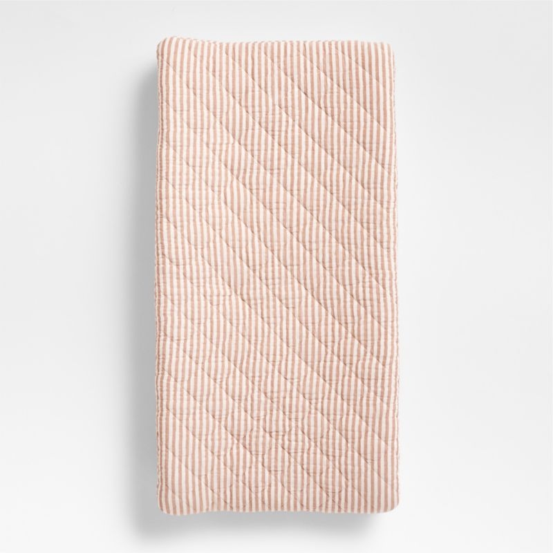 Supersoft Striped Brulee Brown Organic Cotton Gauze Kids Twin Duvet - Image 2