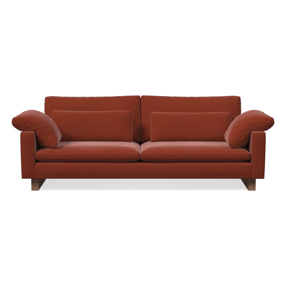Harmony 92" Multi-Seat Sofa, Standard Depth, Distressed Velvet, Burnt Umber, Dark Walnut - Image 0