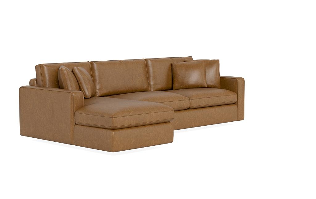 James Leather 3-Seat Left Chaise Sectional - Image 1