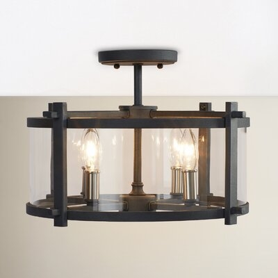 Attleboro 4 - Light 16.37" Unique/Statement Drum Semi Flush Mount - Image 0