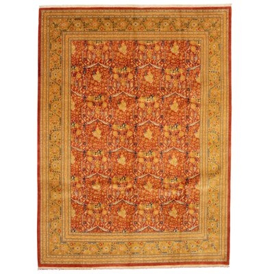 One-of-a-Kind Yaak Hand-Knotted New Age Ushak Red 8'10" x 11'10" Wool Area Rug - Image 0