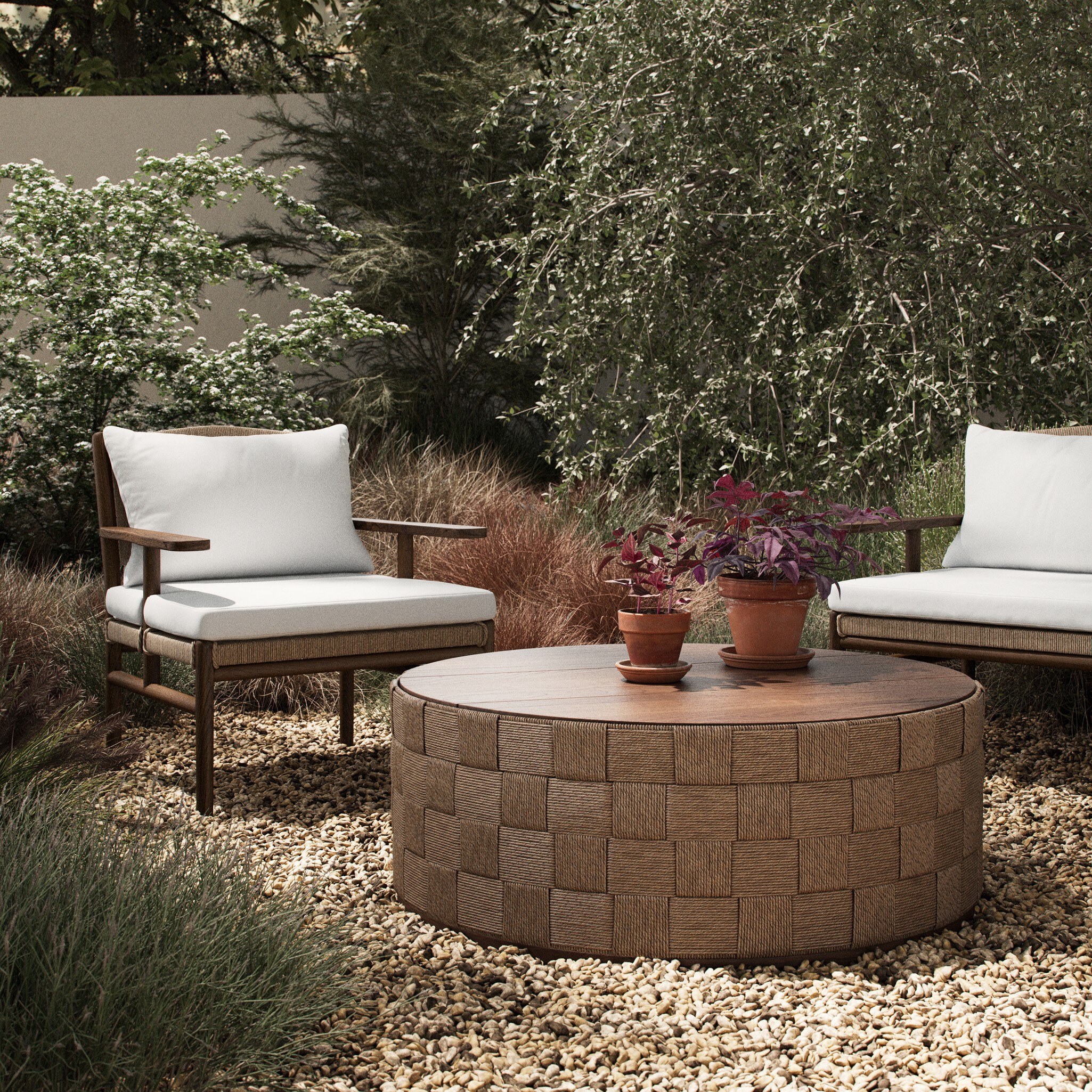 Brandt Outdoor Coffee Table - Stained Toasted Brown - Image 3