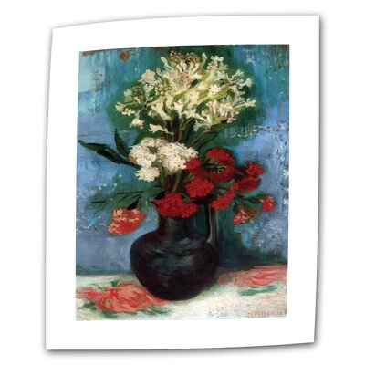'Vase with Carnations and Other Flowers' by Vincent van Gogh Painting Print on Rolled Canvas - Image 0