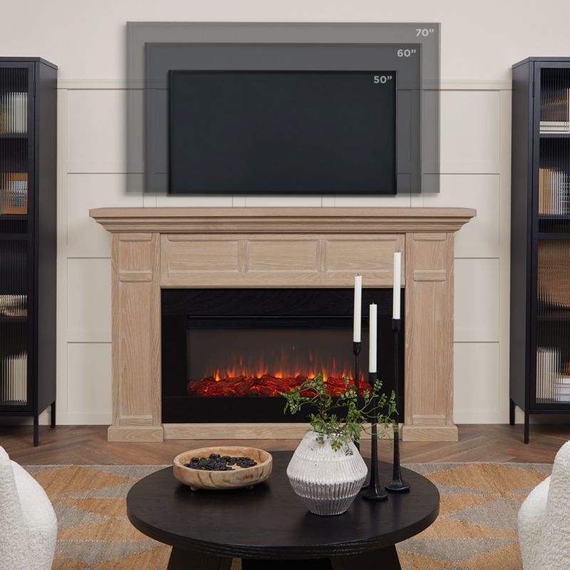 Winsome Light Wood Electric Fireplace 75" - Image 4