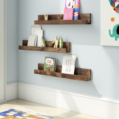 Rutter Three Posts™ Solid Wood Alder Floating Shelf, Set of 3 - Image 1