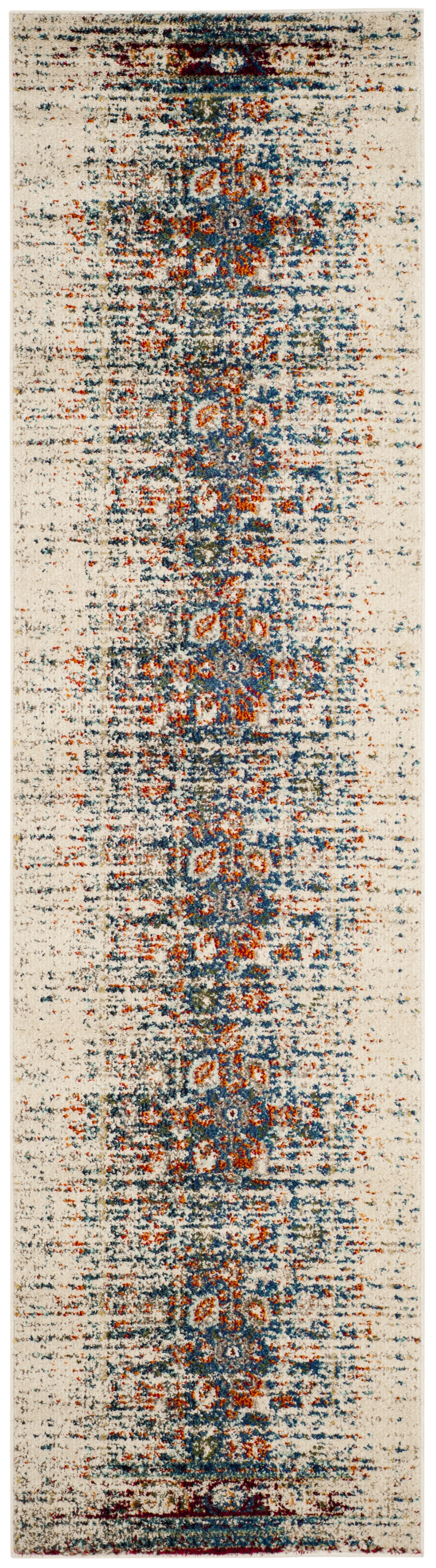 Arlo Home Woven Area Rug, MNC208M, Ivory/Blue,  2' 2" X 12' - Image 0