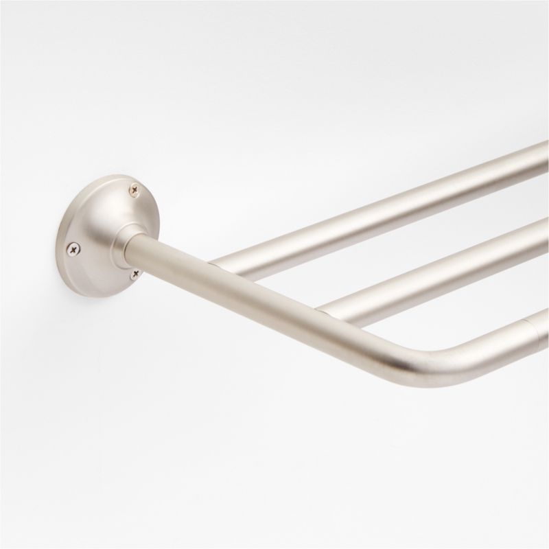 Classic Round Brushed Nickel Wall-Mounted Bathroom Towel Rack - Image 2