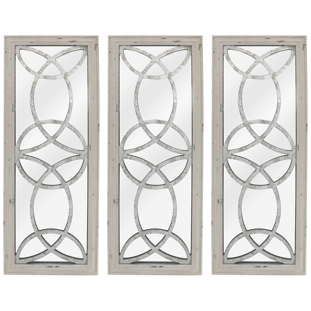 Depiction White 11 3/4" x 31 1/2" Wall Mirrors Set of 3 - Style # 79V58 - Image 0