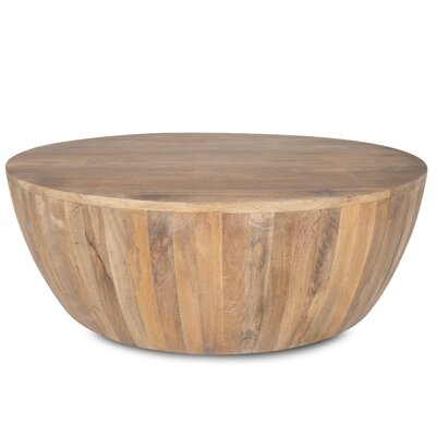 Vivienne Solid Wood Drum Coffee Table, Natural - Image 0