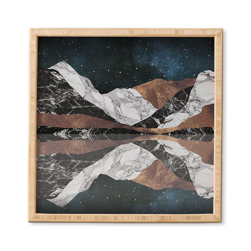 Landscape Mountains by Orara Studio - Framed Wall Art Bamboo 12" x 12" - Image 0