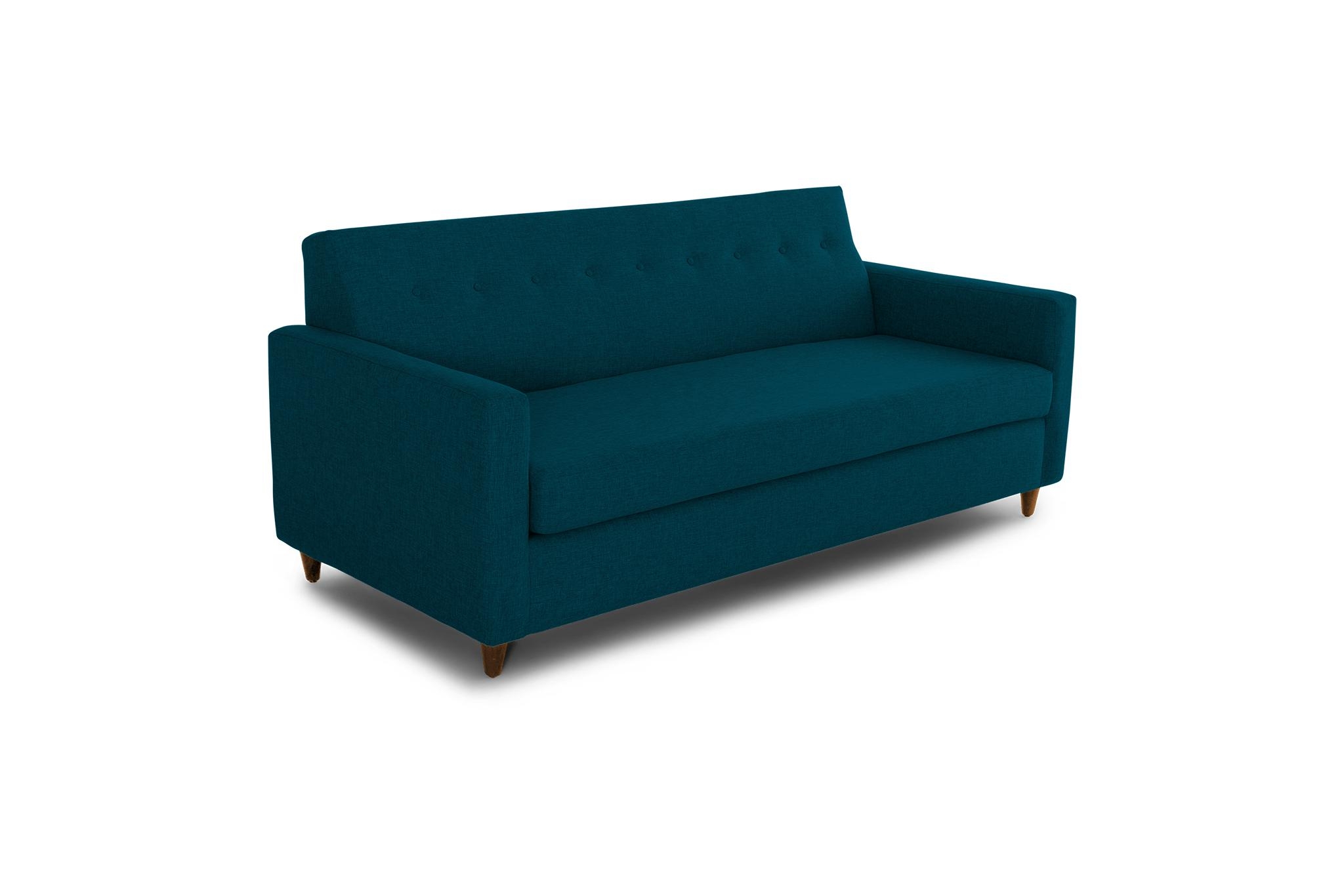 Blue Korver Mid Century Modern Sleeper Sofa - Key Largo Zenith Teal - Mocha - Image 2