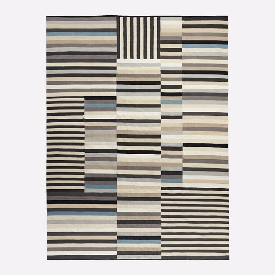 Interlaced Striped Rug, 8'x10', Neutral - Image 0