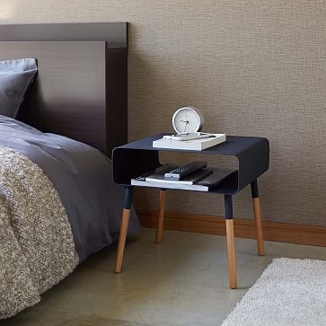 Yamazaki Plain Side Table With Storage Shelf, White - Image 3