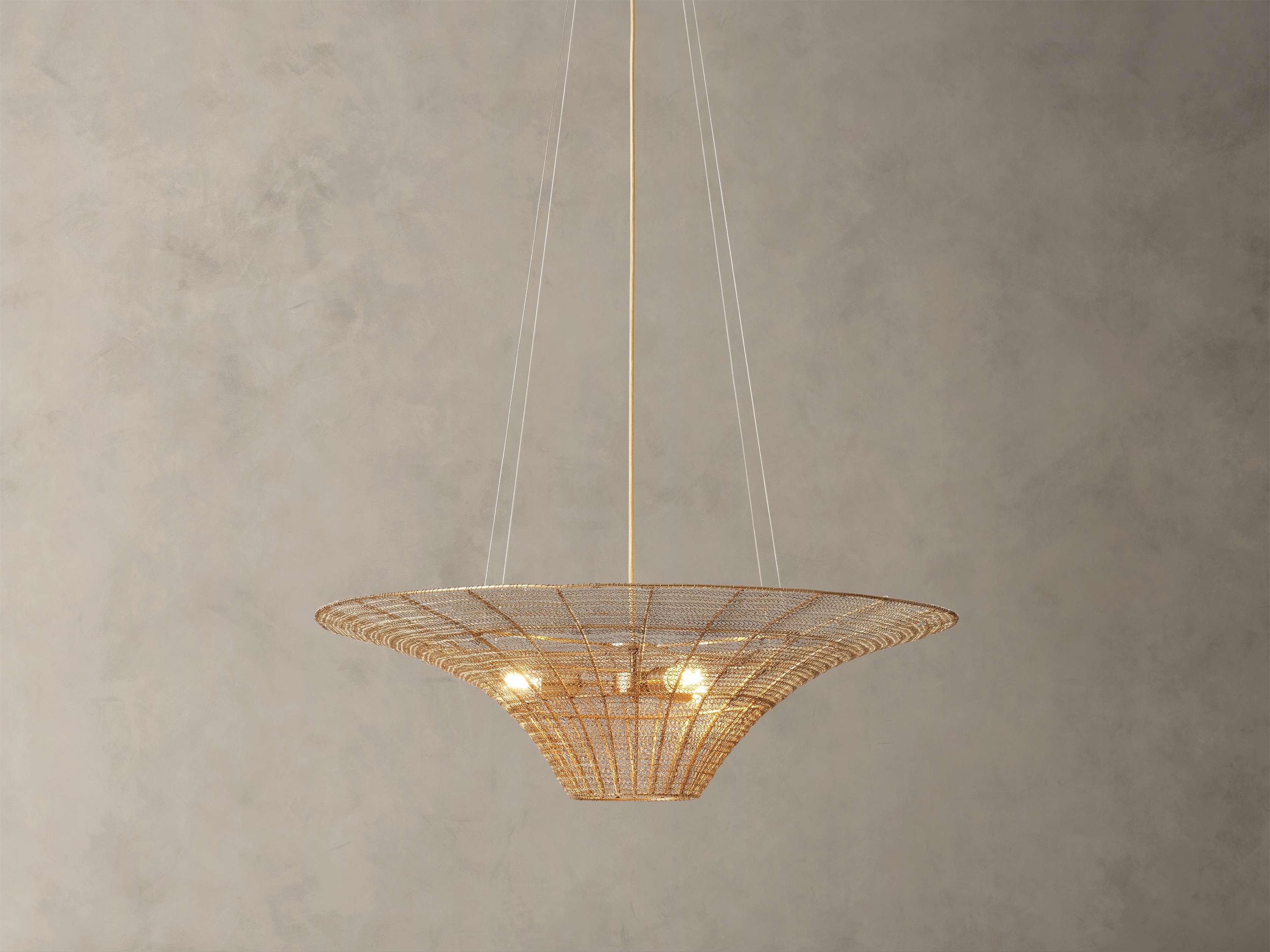 Mirza Caping Chandelier in Metal 36" Brass - Image 0