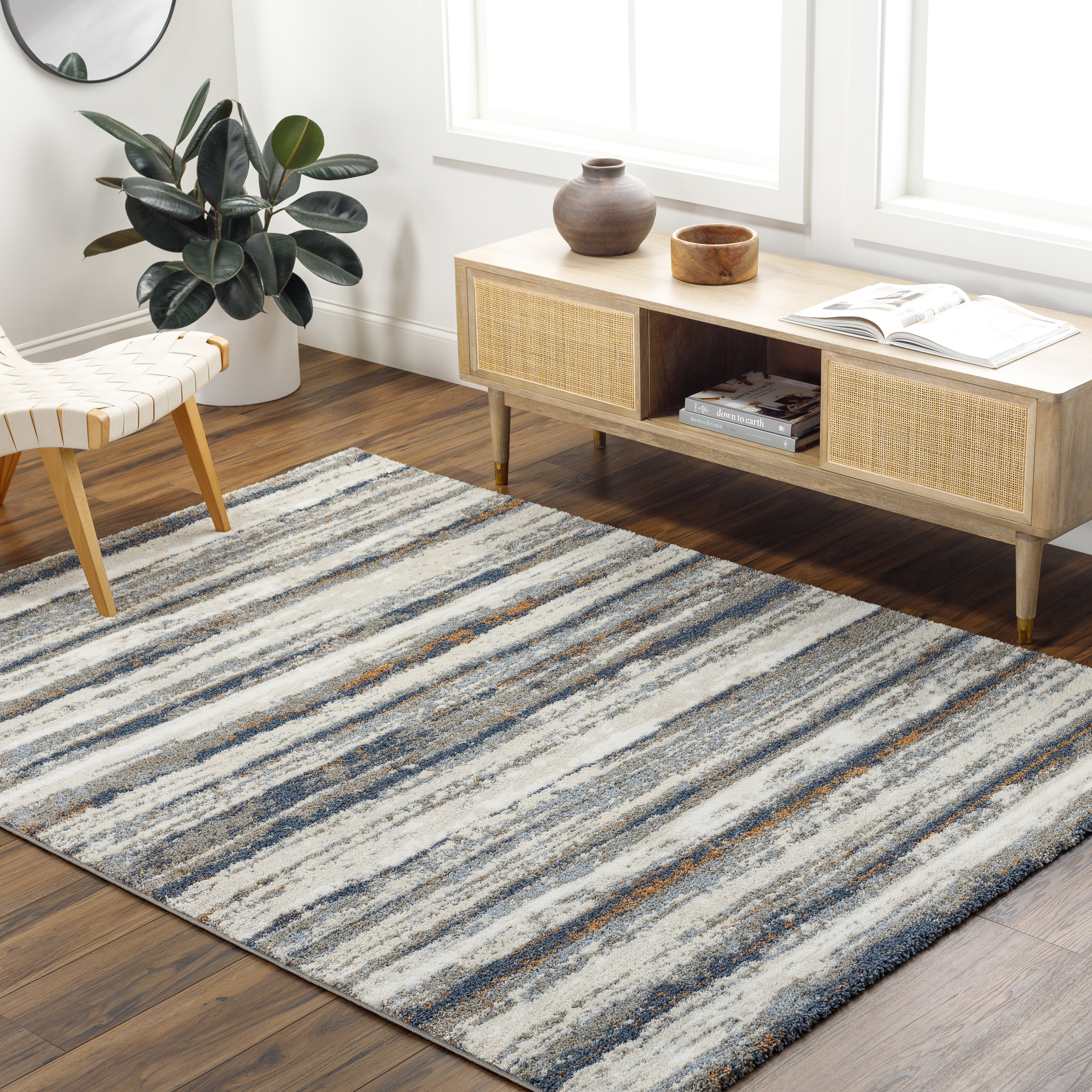 Osaka Beige Indoor 2' x 2'11" Machine Woven Rug - Image 1