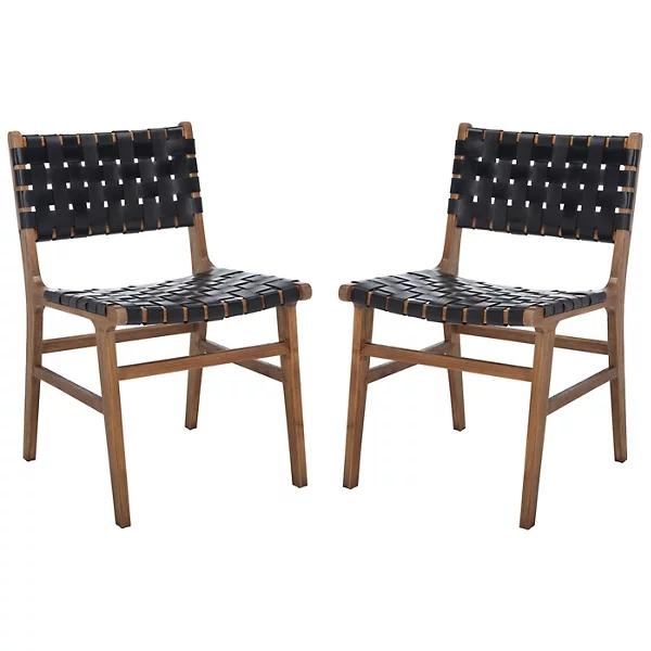 Iracema Woven Leather Dining Chair, Set of 2 - Image 0