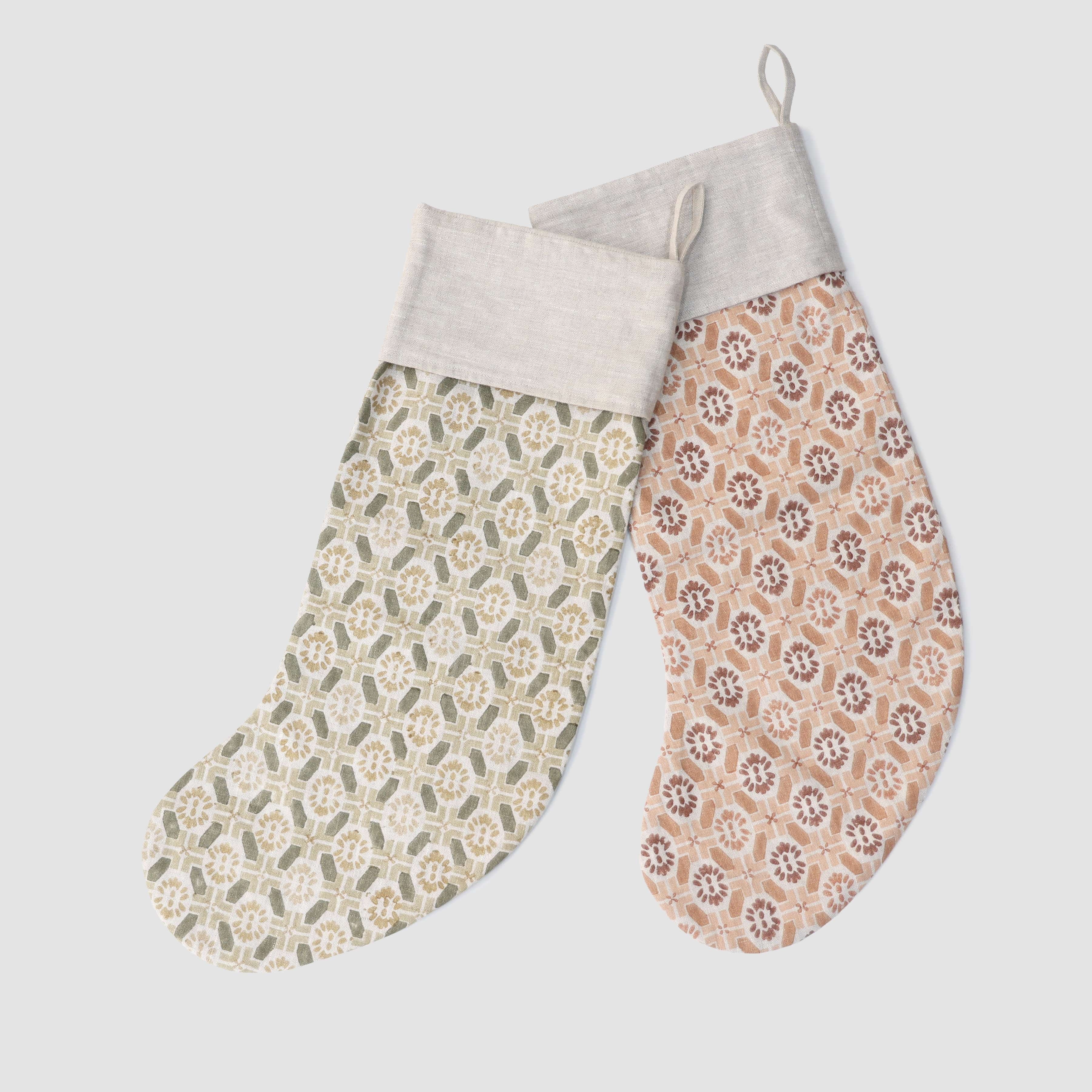 The Citizenry Ayana Block Print Stocking | Sage - Image 6