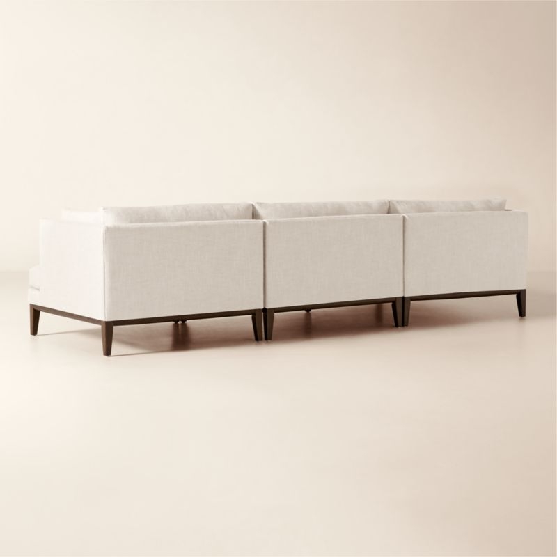Mona 3-Piece L-Shaped Off-White Performance Linen Sectional Sofa with Left-Arm Chaise - Image 2
