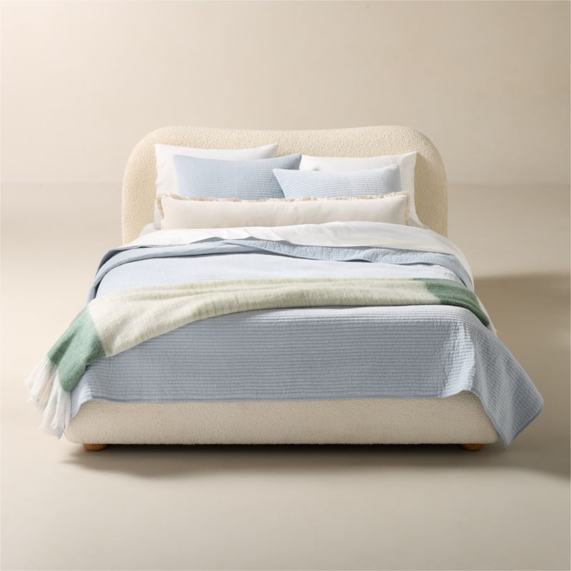 Shadow Iced Blue Velvet King Quilt - Image 1