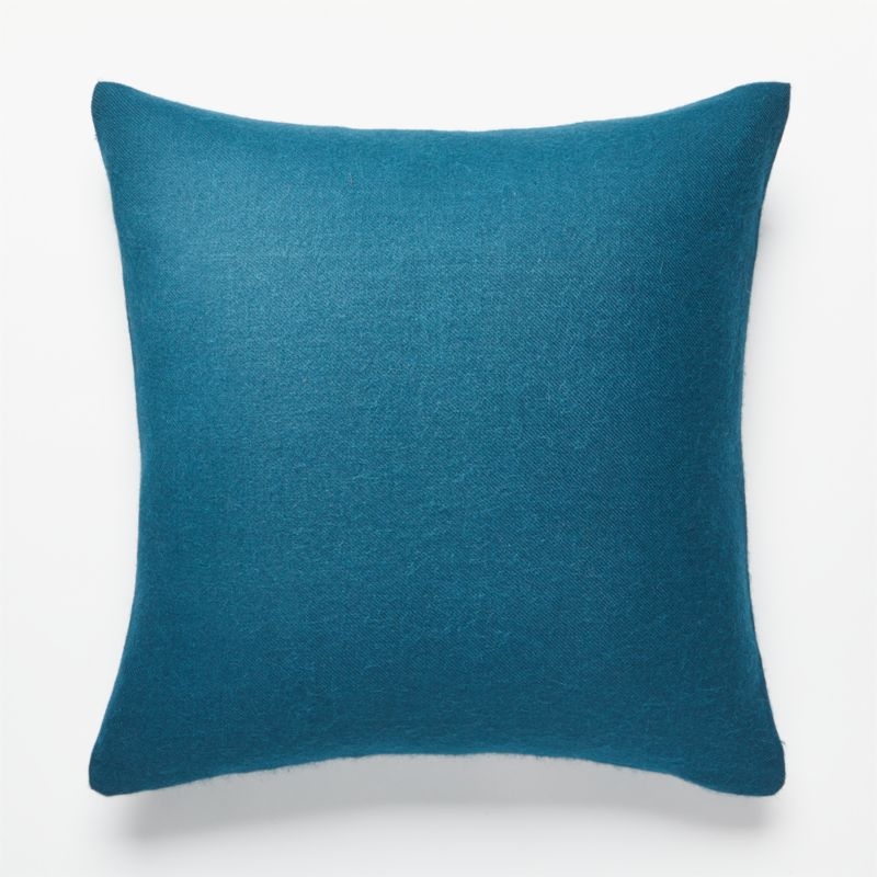 20" Alpaca Teal Pillow with Feather-Down Insert - Image 2