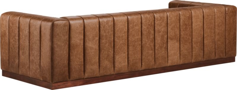 Forte 101" Extra-Large Channeled Saddle Leather Sofa - Image 9