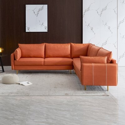 L-Shaped Corner Sectional Technical Leather Sofa - Image 0