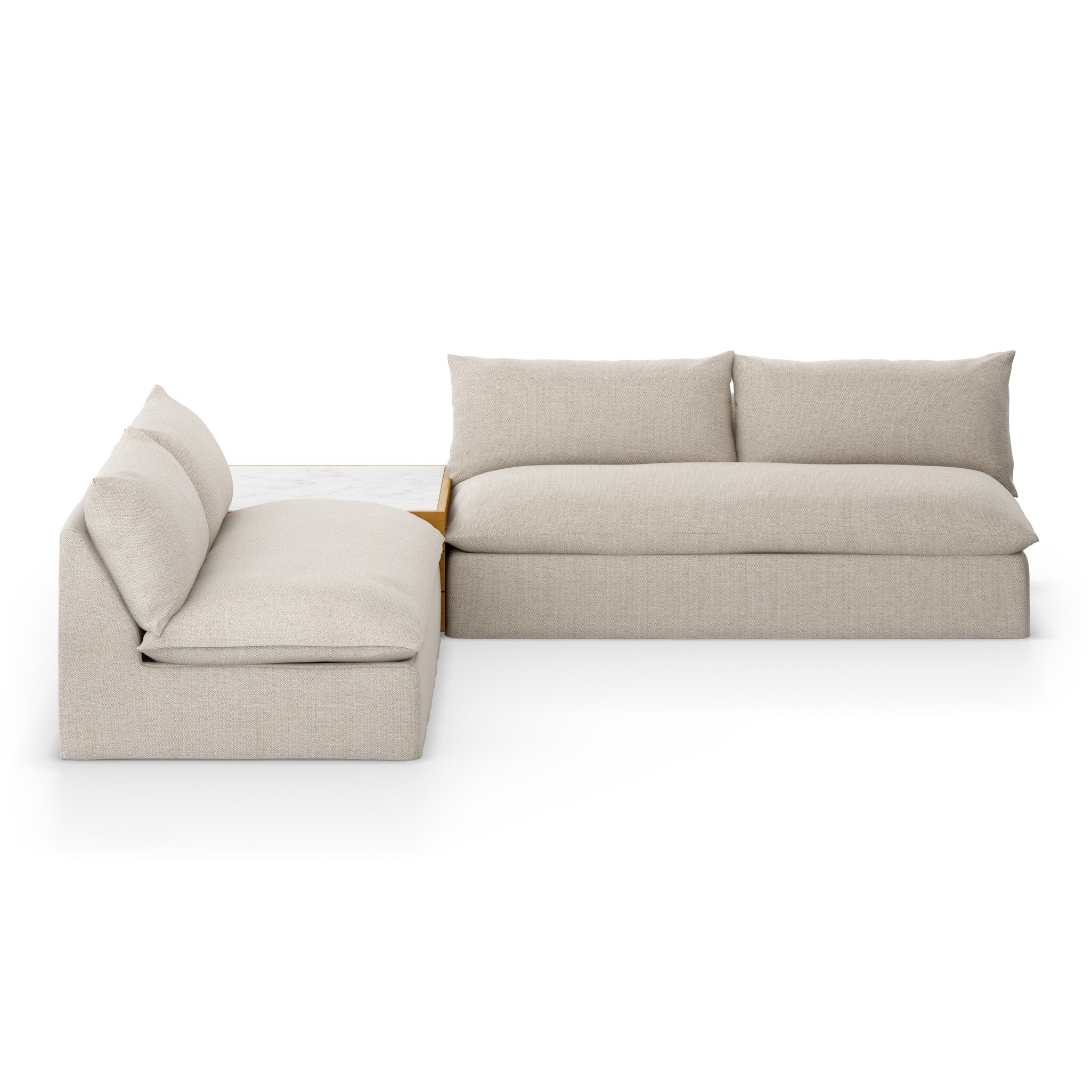 Grant Outdoor 2-Piece Sectional W/ Coffee Table - Faye Sand - Image 0