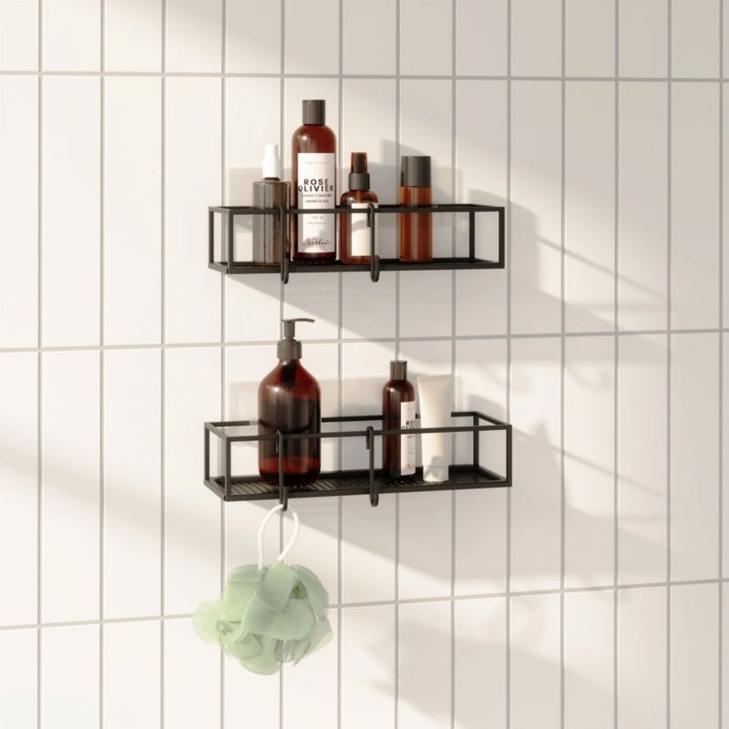 Umbra Cubiko Black Hanging Shower Bins - Image 1
