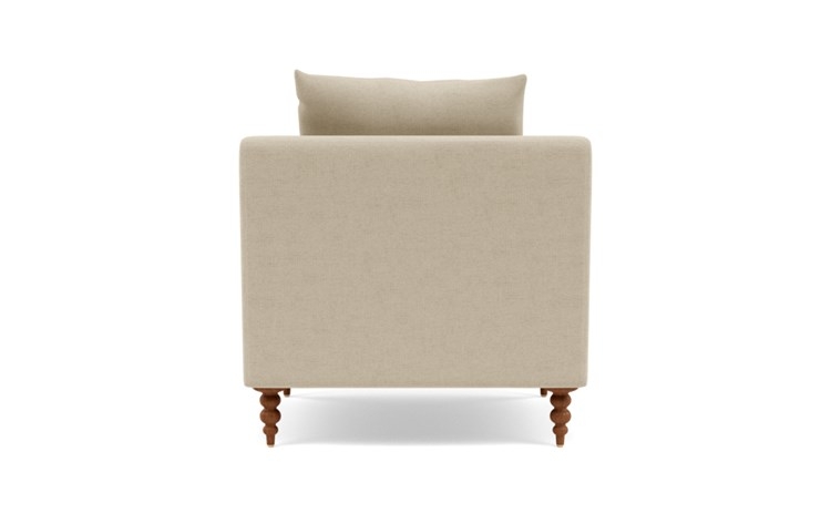 Sloan Petite Chair with Beige Oatmeal Fabric, down alternative cushions, and Oiled Walnut legs - Image 3