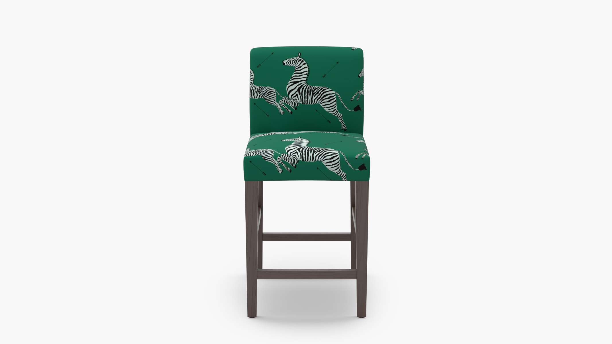 Signature Dining Counter Stool, Emerald Zebra, Espresso Square Tapered Leg - Image 0