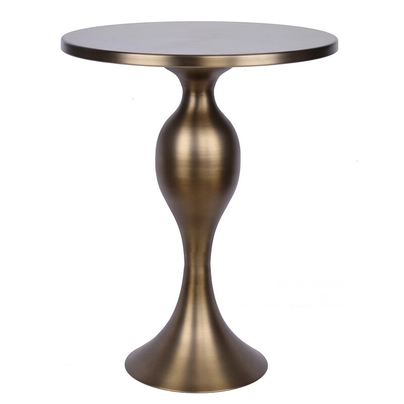 Jardin Pedestal End Table, Golden Bronze - Image 0